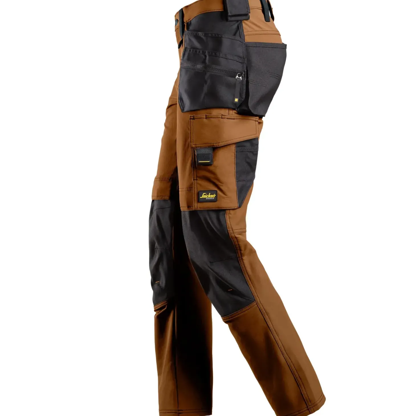 Snickers 6271 fuldstretch arbejdsbukser m/hylserlommer brun/sort str. 52