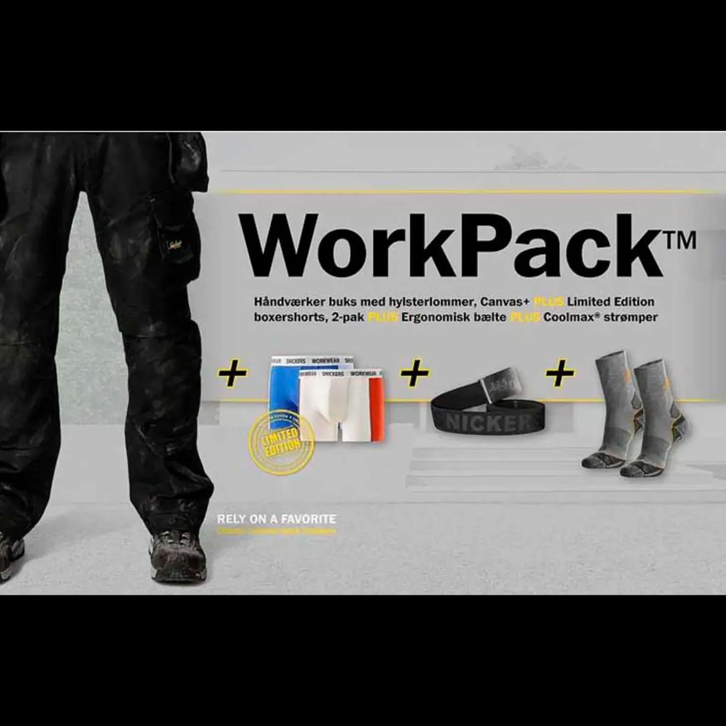 Snickers 3214 Workpack arbejdsbukser med tilbehør sort str. 52