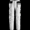 Snickers Allroundwork arbejdsbukser med hylsterlommer Canvas+ stretch hvid str. 52