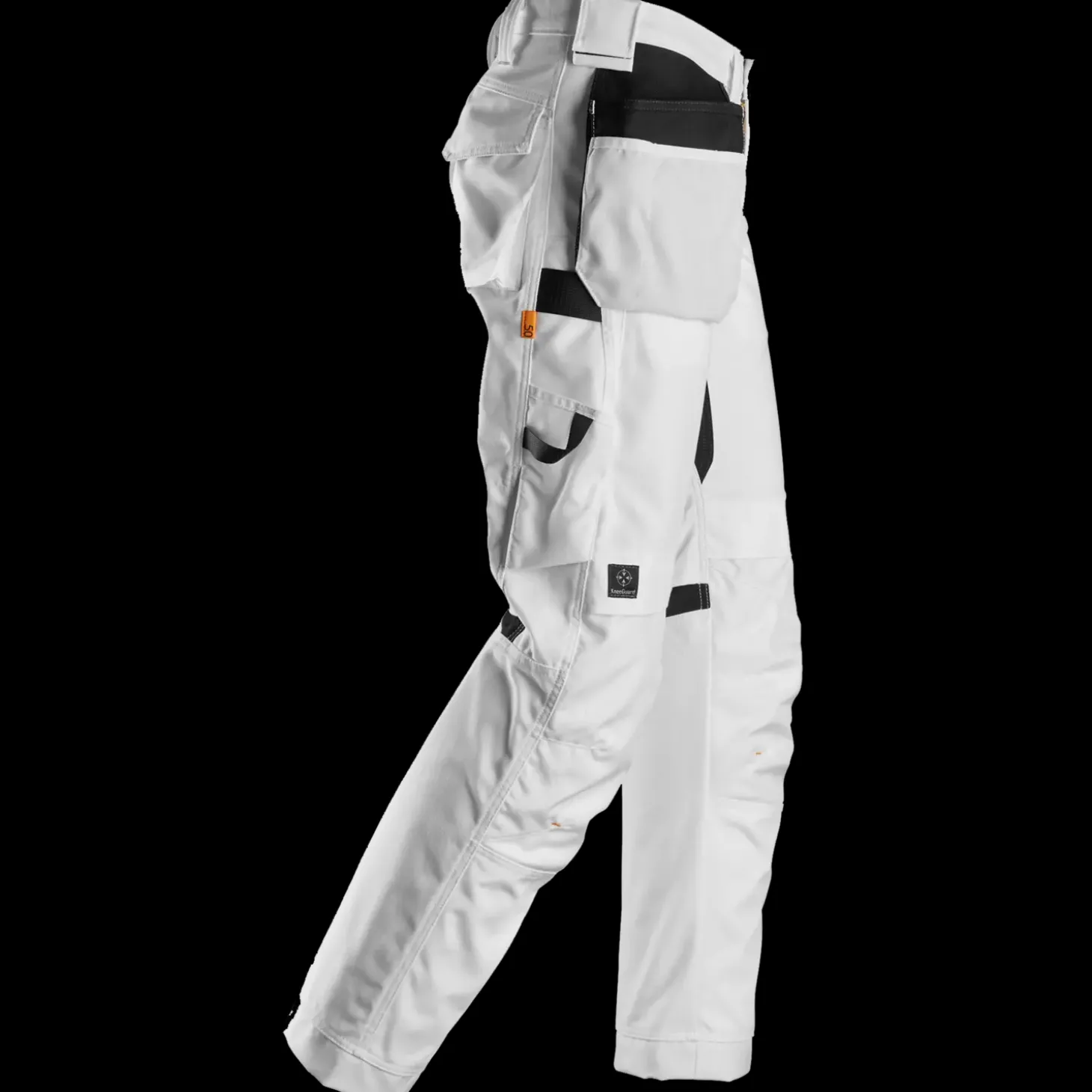 Snickers Allroundwork arbejdsbukser med hylsterlommer Canvas+ stretch hvid str. 52