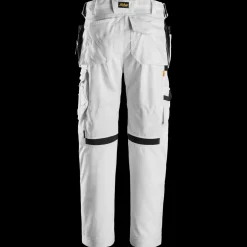 Snickers Allroundwork arbejdsbukser med hylsterlommer Canvas+ stretch hvid str. 52