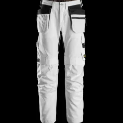 Snickers Allroundwork arbejdsbukser med hylsterlommer Canvas+ stretch hvid str. 52