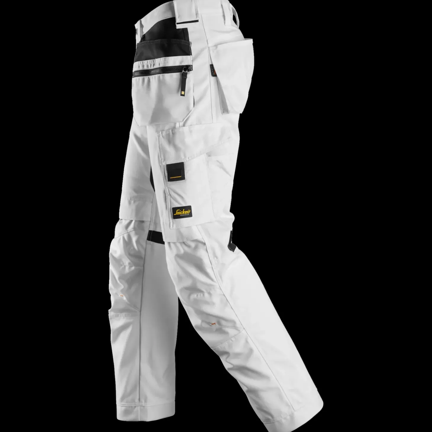 Snickers Allroundwork arbejdsbukser med hylsterlommer Canvas+ stretch hvid str. 52