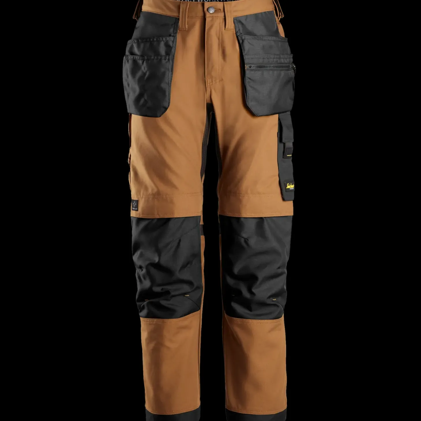 Snickers Allroundwork arbejdsbukser med hylsterlommer Canvas+ stretch brun/sort str. 52