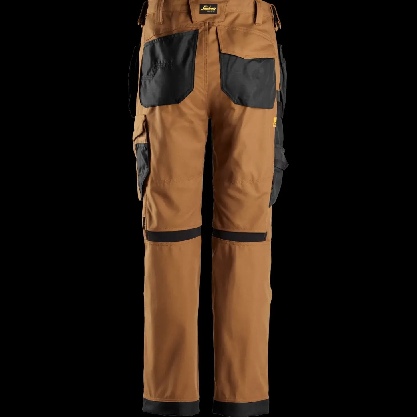 Snickers Allroundwork arbejdsbukser med hylsterlommer Canvas+ stretch brun/sort str. 52