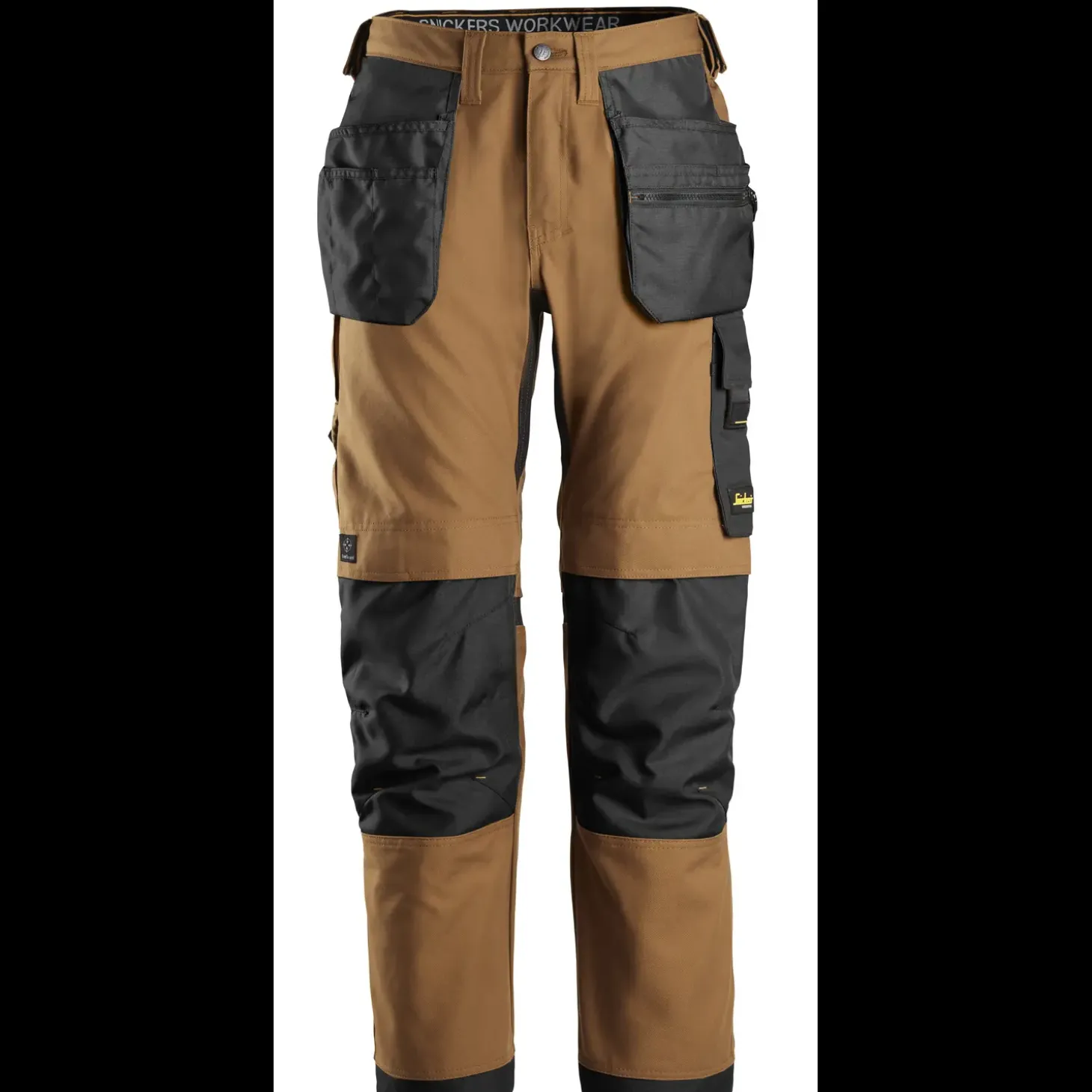 Snickers Allroundwork arbejdsbukser med hylsterlommer Canvas+ stretch brun/sort str. 52