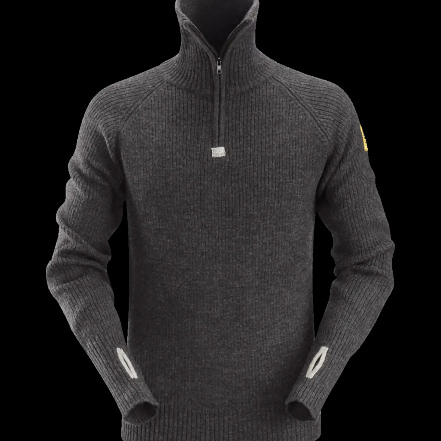 Snickers Allroundwork striktrøje med lynlås uld mørk gråmeleret str. M