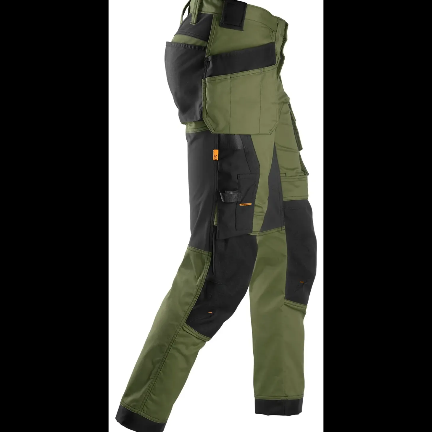 Snickers AllroundWork stretchbukser khaki grøn/sort str. 52