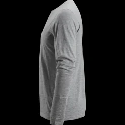 Snickers Allroundwork t-shirt langærmet uld lys gråmeleret str. L