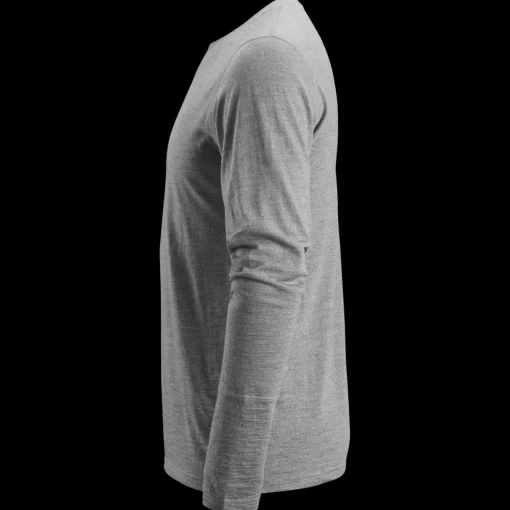 Snickers Allroundwork t-shirt langærmet uld lys gråmeleret str. L