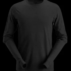Snickers Allroundwork t-shirt langærmet uld sort str. 2XL
