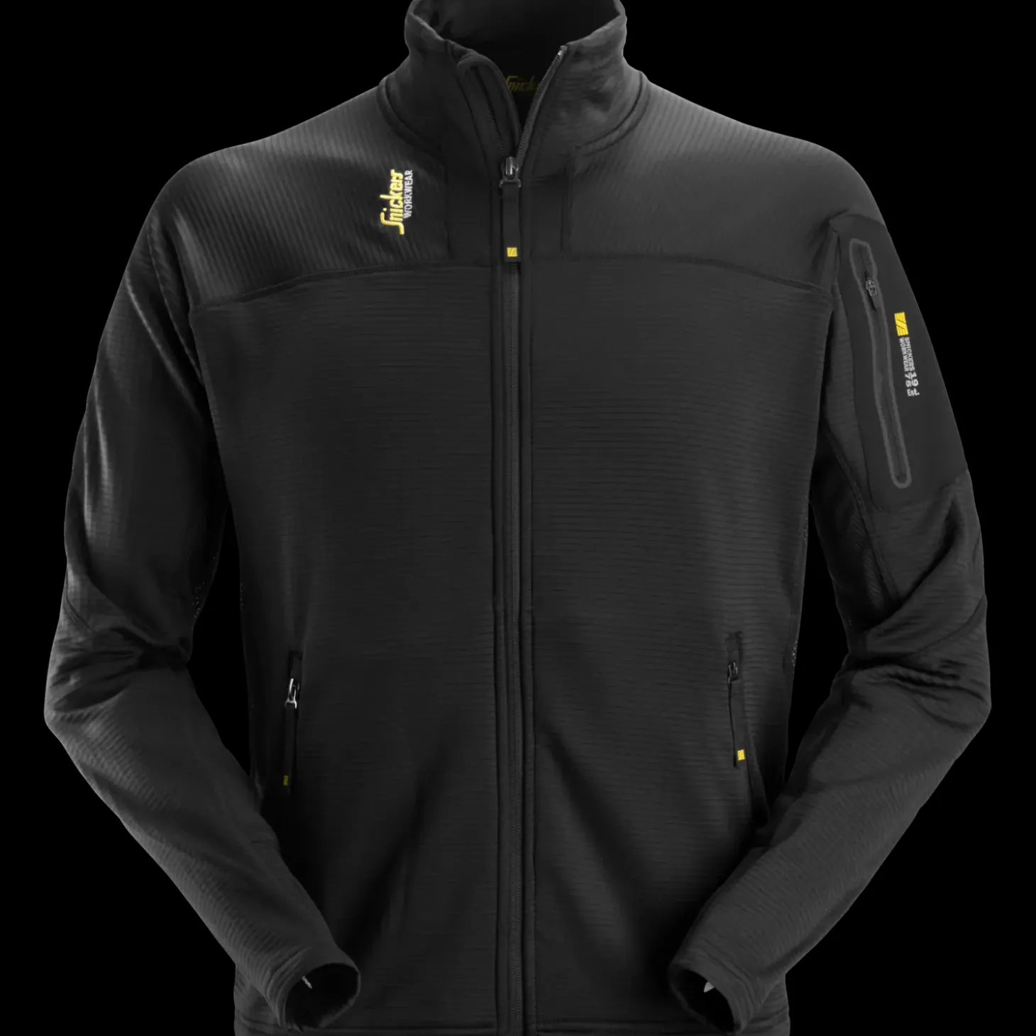 Snickers Body Mapping microfleece jakke sort str. M