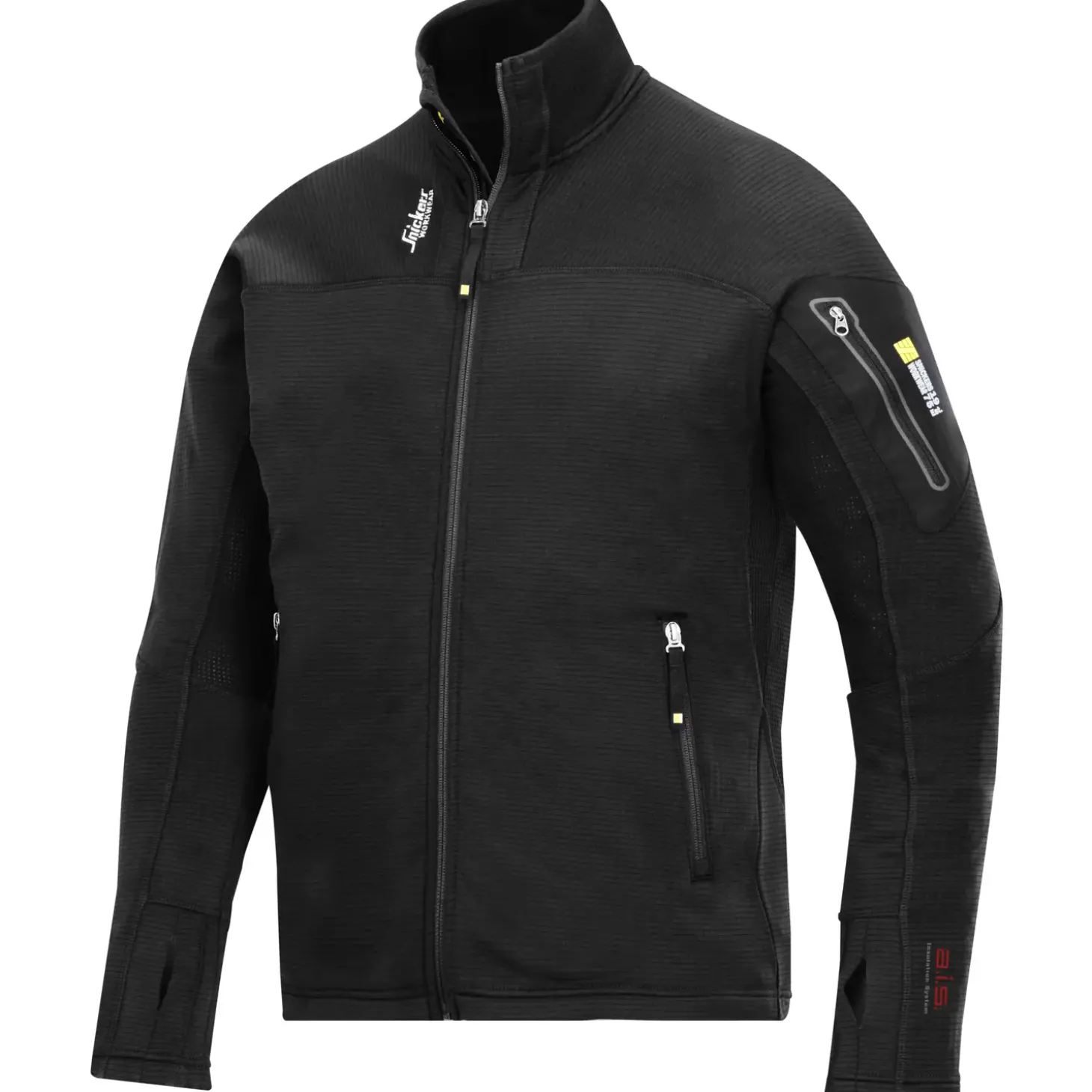 Snickers Body Mapping microfleece jakke sort str. M