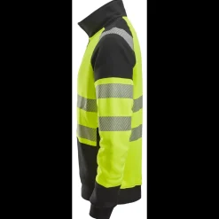 Snickers hi-vis sweatjakke med lynlås gul/sort str. 2XL