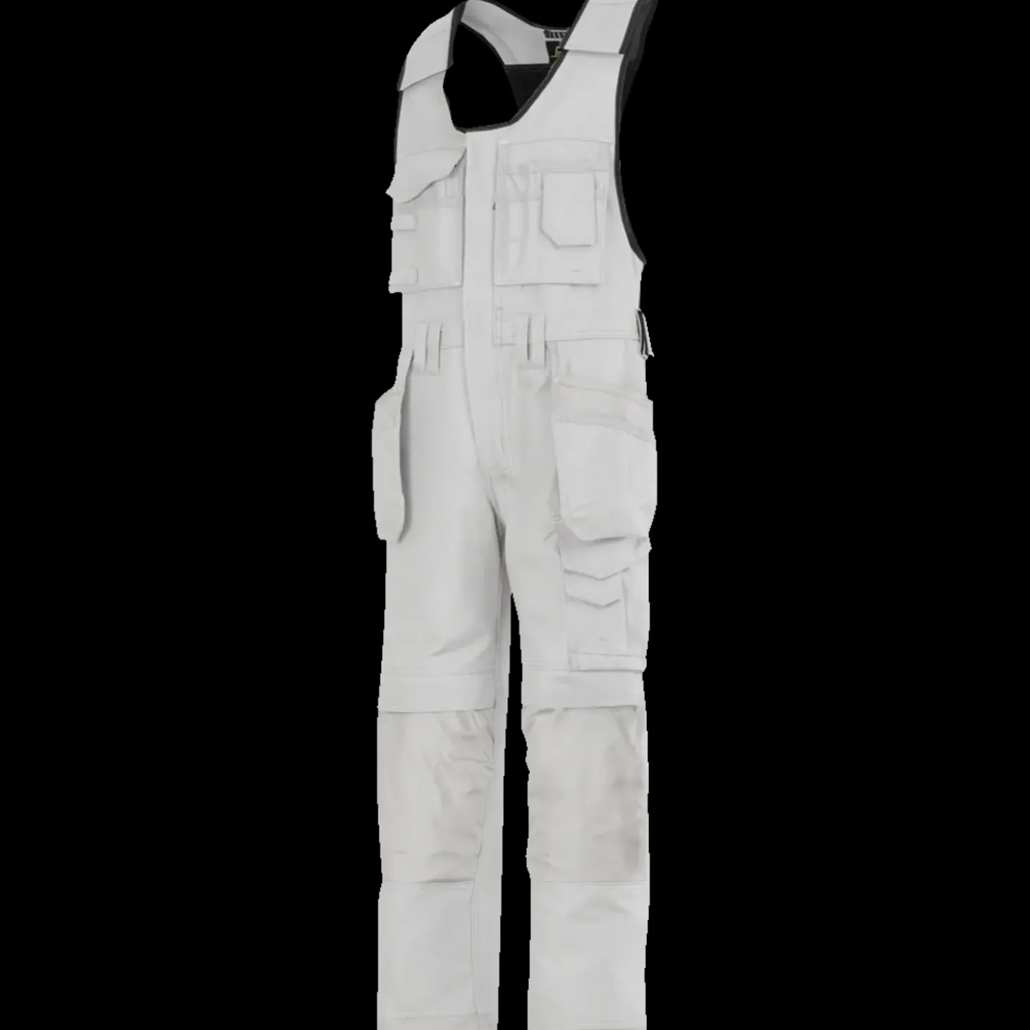 Snickers Håndværker helbukser med hylsterlommer Canvas+ hvid str. 52