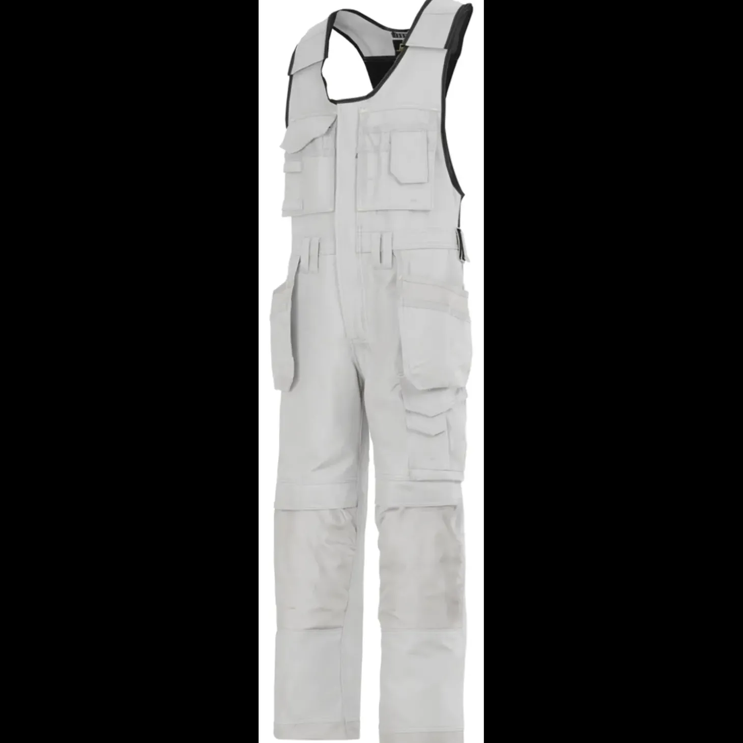 Snickers Håndværker helbukser med hylsterlommer Canvas+ hvid str. 52