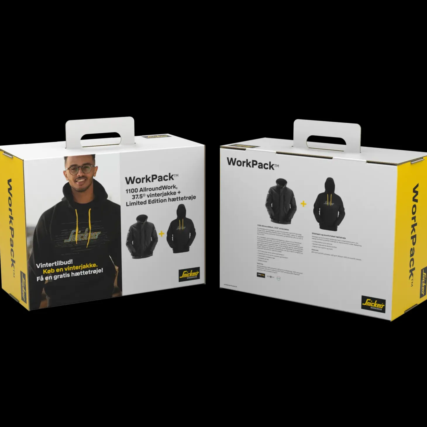 Snickers workpack pilejakke + hættetrøje sort 3XL