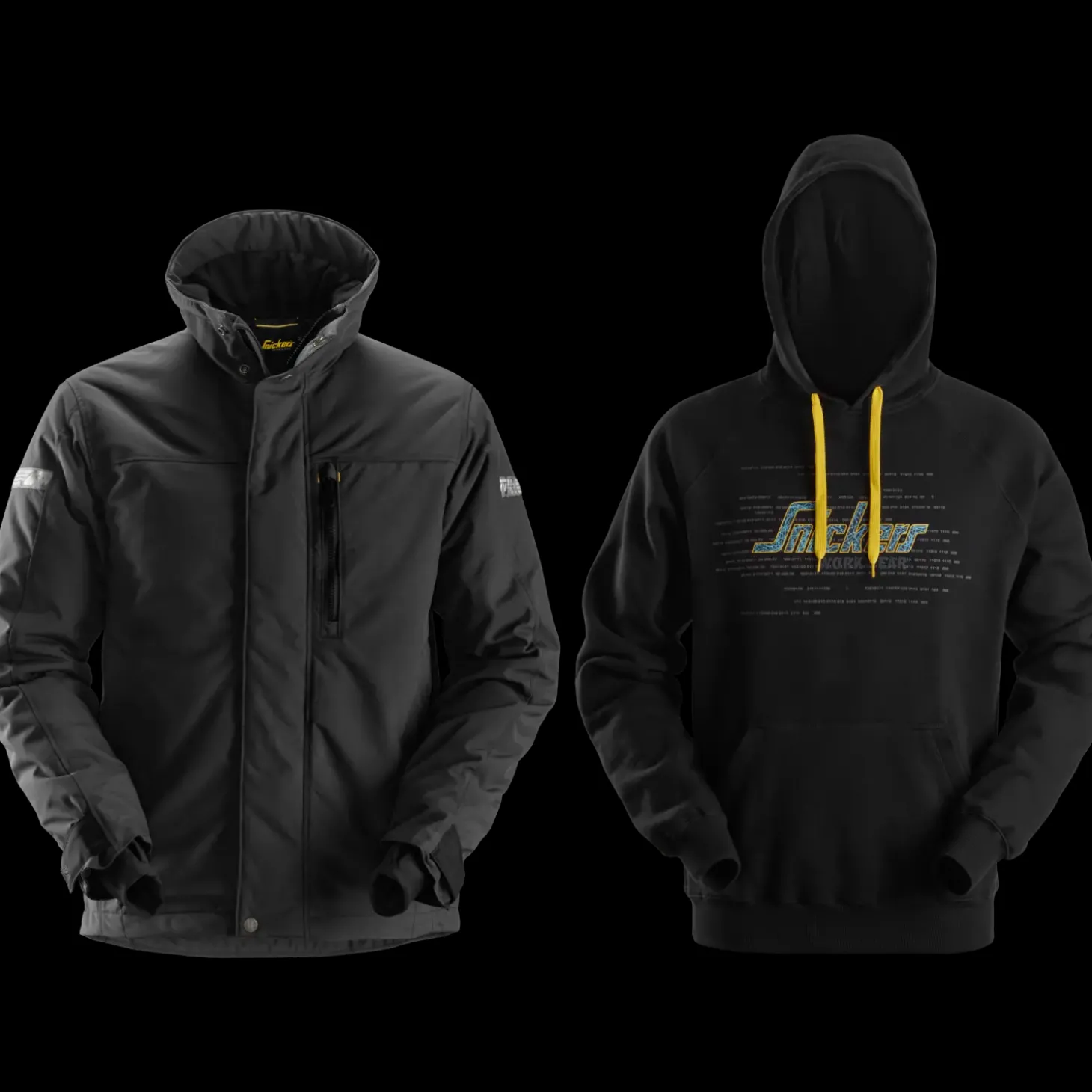 Snickers workpack pilejakke + hættetrøje sort 3XL