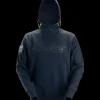 Snickers Workwear hættetrøje logo navy str. S