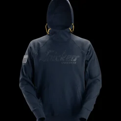 Snickers Workwear hættetrøje logo navy str. S