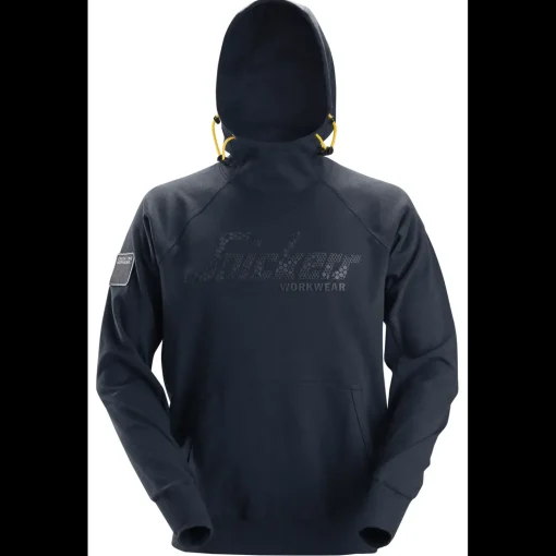 Snickers Workwear hættetrøje logo navy str. S
