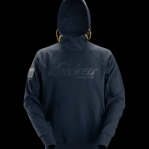 Snickers Workwear hættetrøje logo navy str. S