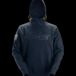 Snickers Workwear hættetrøje logo navy str. S