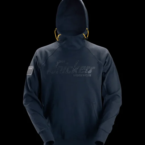 Snickers Workwear hættetrøje logo navy str. S