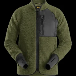 Snickers Workwear pile jakke khaki/ sort str. L
