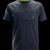 Snickers Workwear t-shirt kortærmet logo mørk blåmeleret str. M