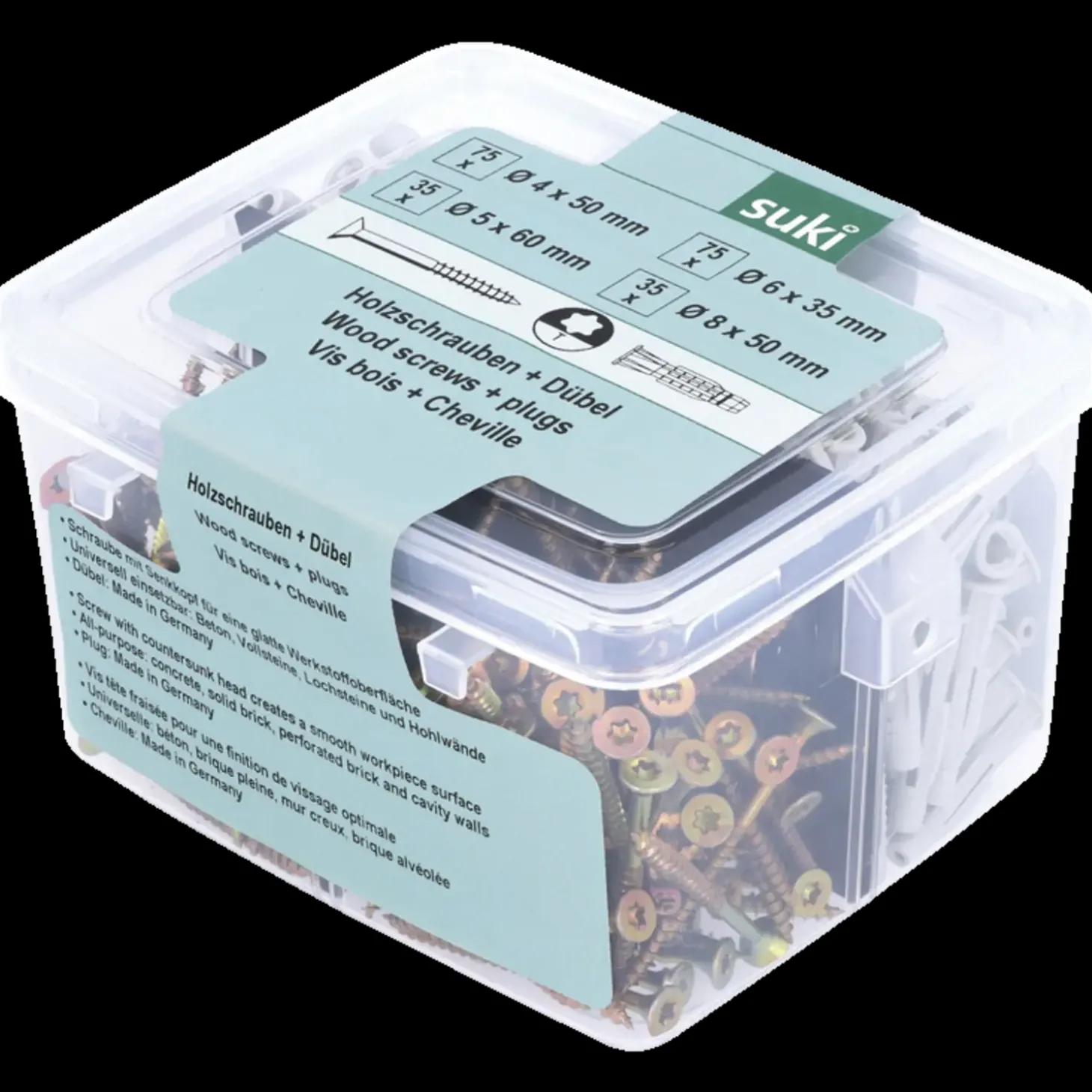 Spånpladeskruer 4x50/5x60 mm 110 stk