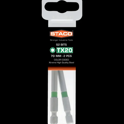 Staco 1/4" PH2 bit orange 70 mm 2 stk.