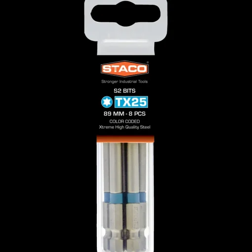 STACO bit TX25 89 mm farvekode blå 8 stk