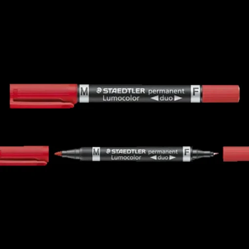Staedtler permanent marker rød duo fin/mellem