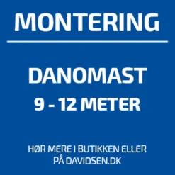 Standard montering/opsætning af DanoMast flagstang 9-12 m   Vær OBS på betingelser for montering