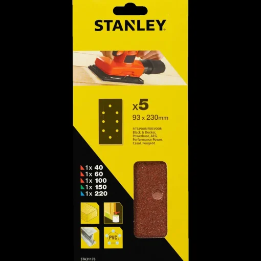 Stanley White Alox slibeark 93x230 mm 5 stk ass.