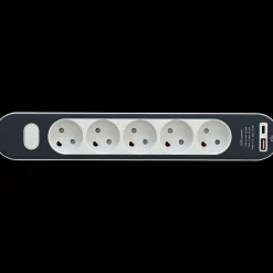5-stikdåse med USB A+C 1,4m ledning