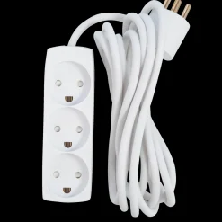 Stikdåse 3-vejs m/jord 3 m hvid