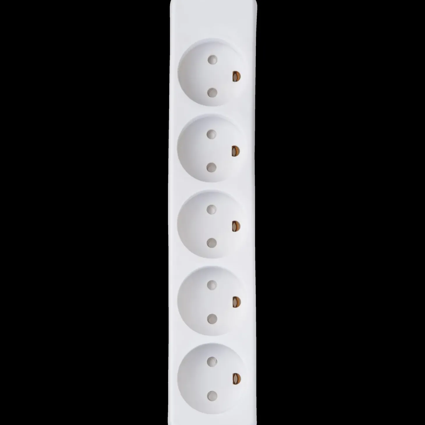 Stikdåse 5-vejs m/jord børnesikker hvid