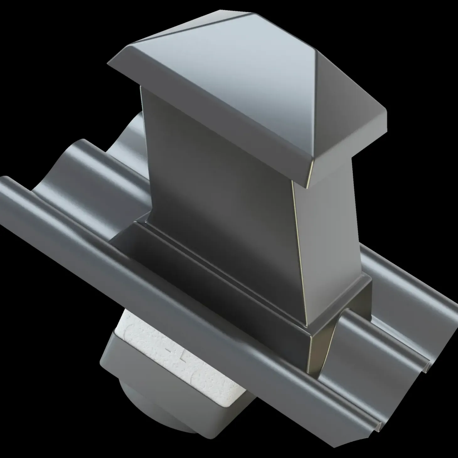 Swisspearl hætte til aftræksrør B6 150x150 mm 15/45° mørkegrå