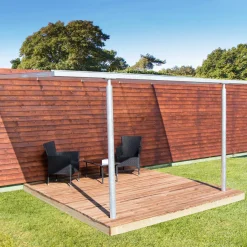 Terrasseoverdækning medium runde stolper 3,075 x 4,16 m - inkl. tagplader