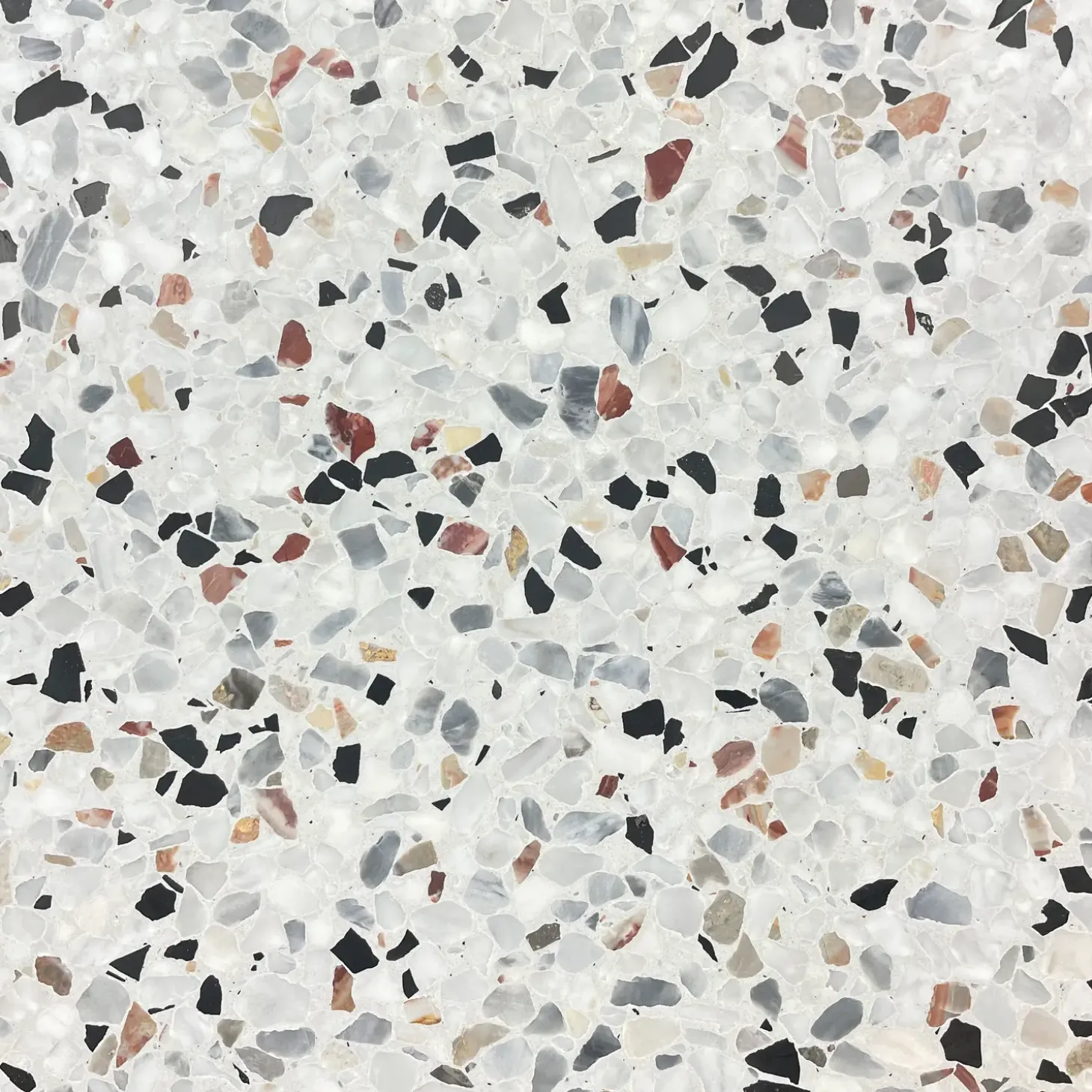 Terrazzo flise skagen slebet overflade uden fas 40x40x1,5 cm