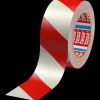 Tesa advarselstape rød/hvid 33 m x 50 mm