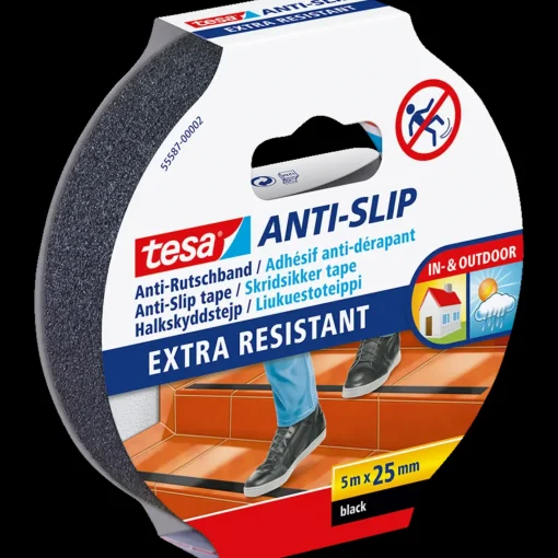 Tesa® Anti-Slip Skridsikker tape, sort 5 m x 25 mm