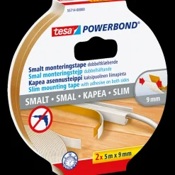 Tesa® Powerbond Slim dobbeltklæbende monteringstape indoor 5 m x 9 mm