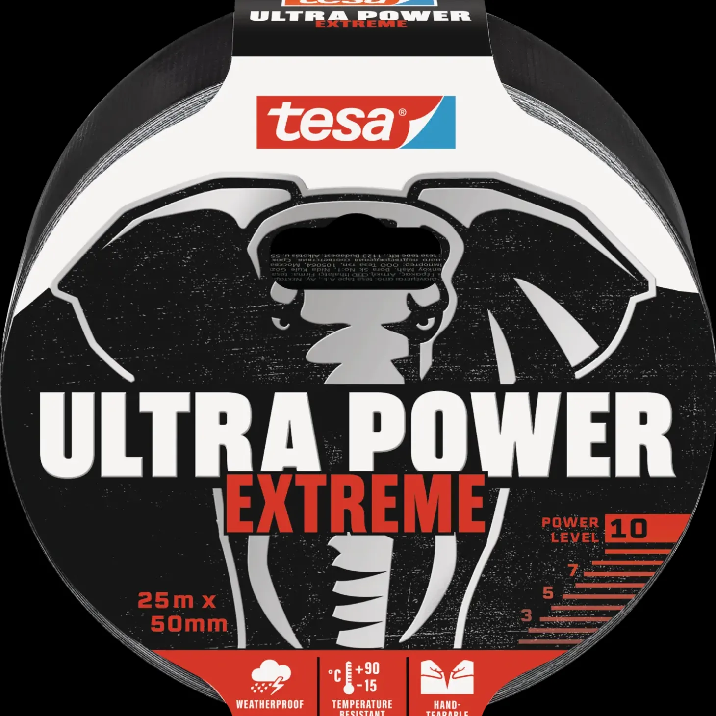 Tesa Ultra Power Extreme reparationstape 25 m x 50 mm sort