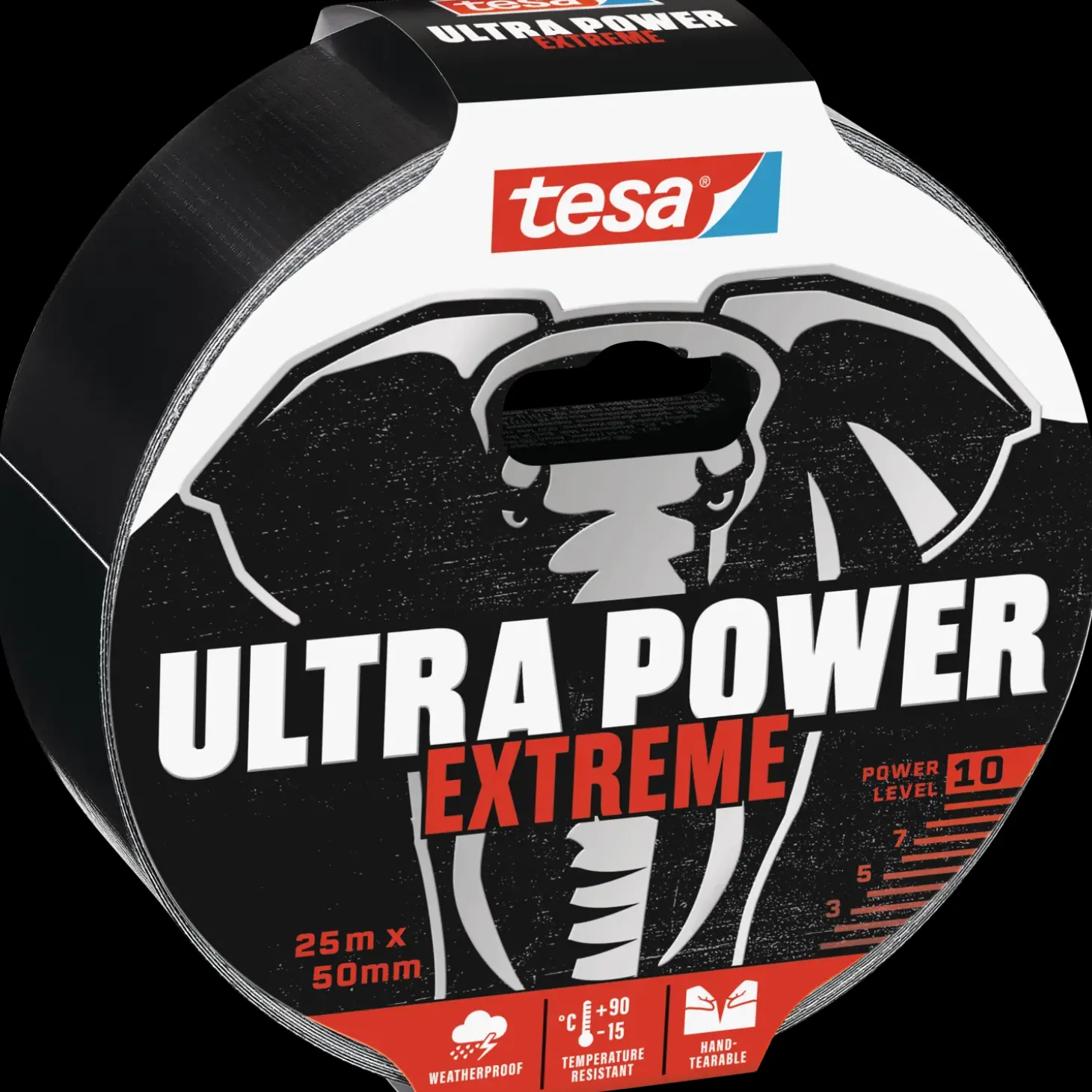 Tesa Ultra Power Extreme reparationstape 25 m x 50 mm sort