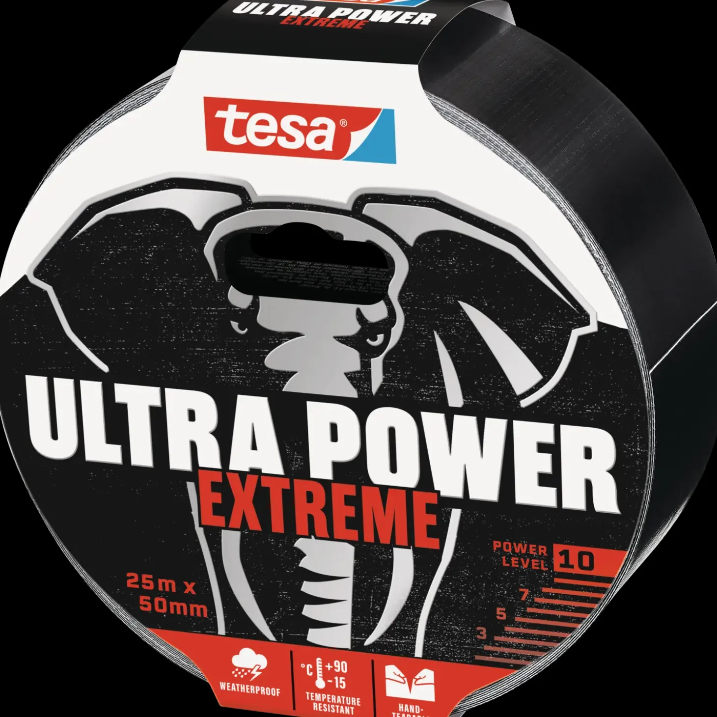 Tesa Ultra Power Extreme reparationstape 25 m x 50 mm sort