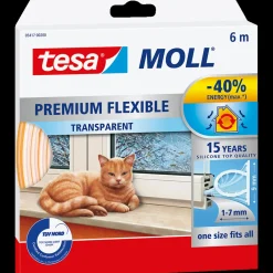 Tesamoll® Premium Flexible silikonetætningsliste hvid 8,5 mm x 6 m