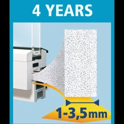 Tesamoll® Standard I-profil skumliste t/vinduer og døre hvid 9 mm x 6 m